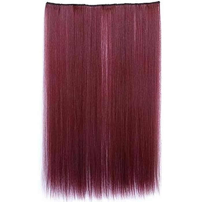 DILLARDS Full Head One Piece Long Straight Wine Red Hair Extension For Women -H067 - Image 2